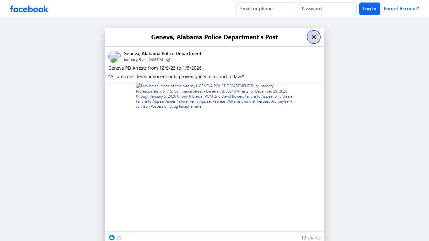 Geneva PD Arrests from... - Geneva, Alabama Police Department | Facebook